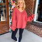 Bring Us Together Pullover CURVY - Crimson