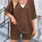 V-Neck Half Sleeve Top and Shorts Set