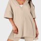 V-Neck Half Sleeve Top and Shorts Set