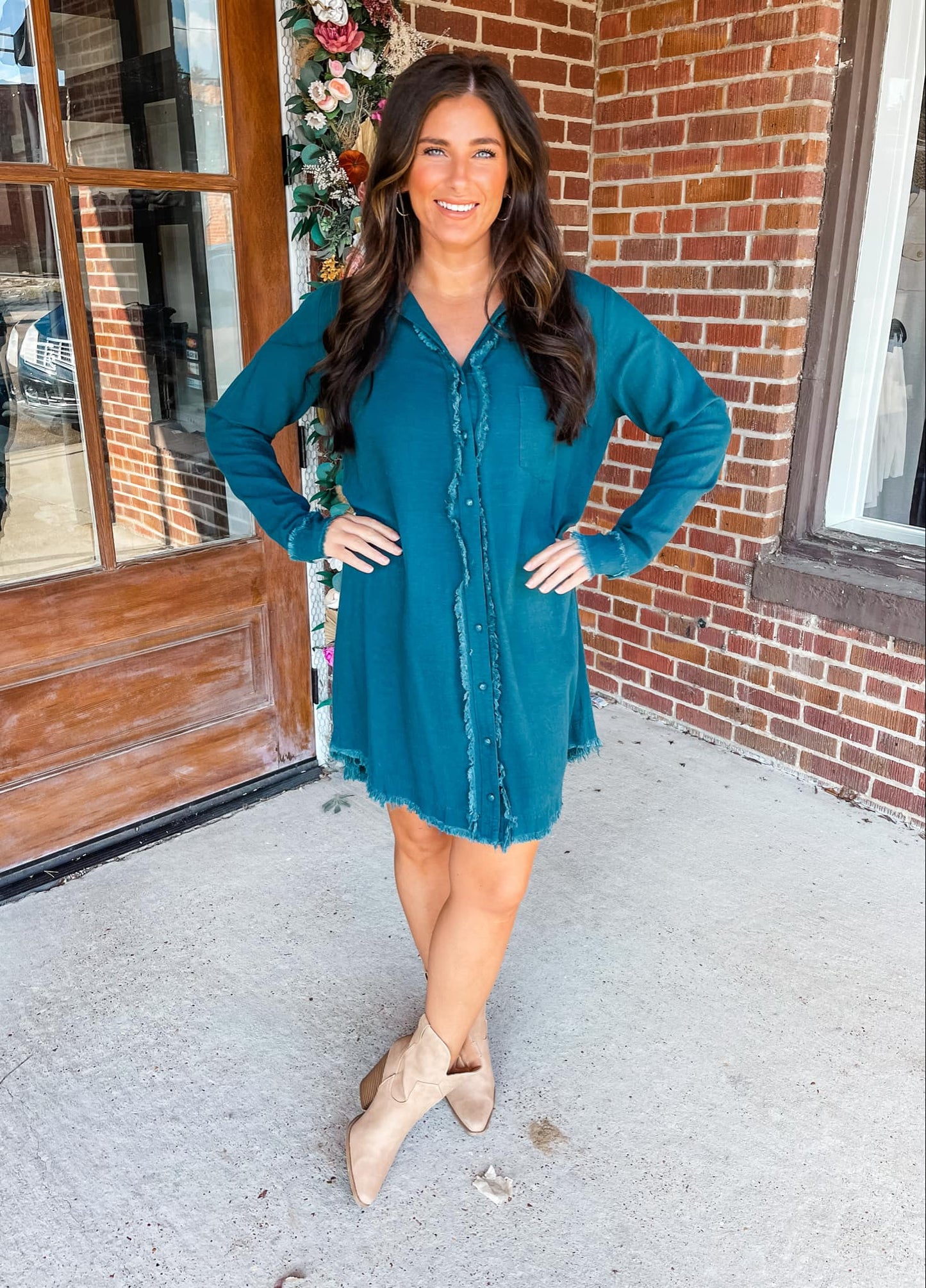 Take Me Out Dress- DARK TEAL