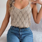 Openwork Scoop Neck Knit Vest