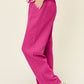 Double Take Full Size Texture Drawstring Straight Pants