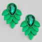 Teardrop Leaf Earrings-Green