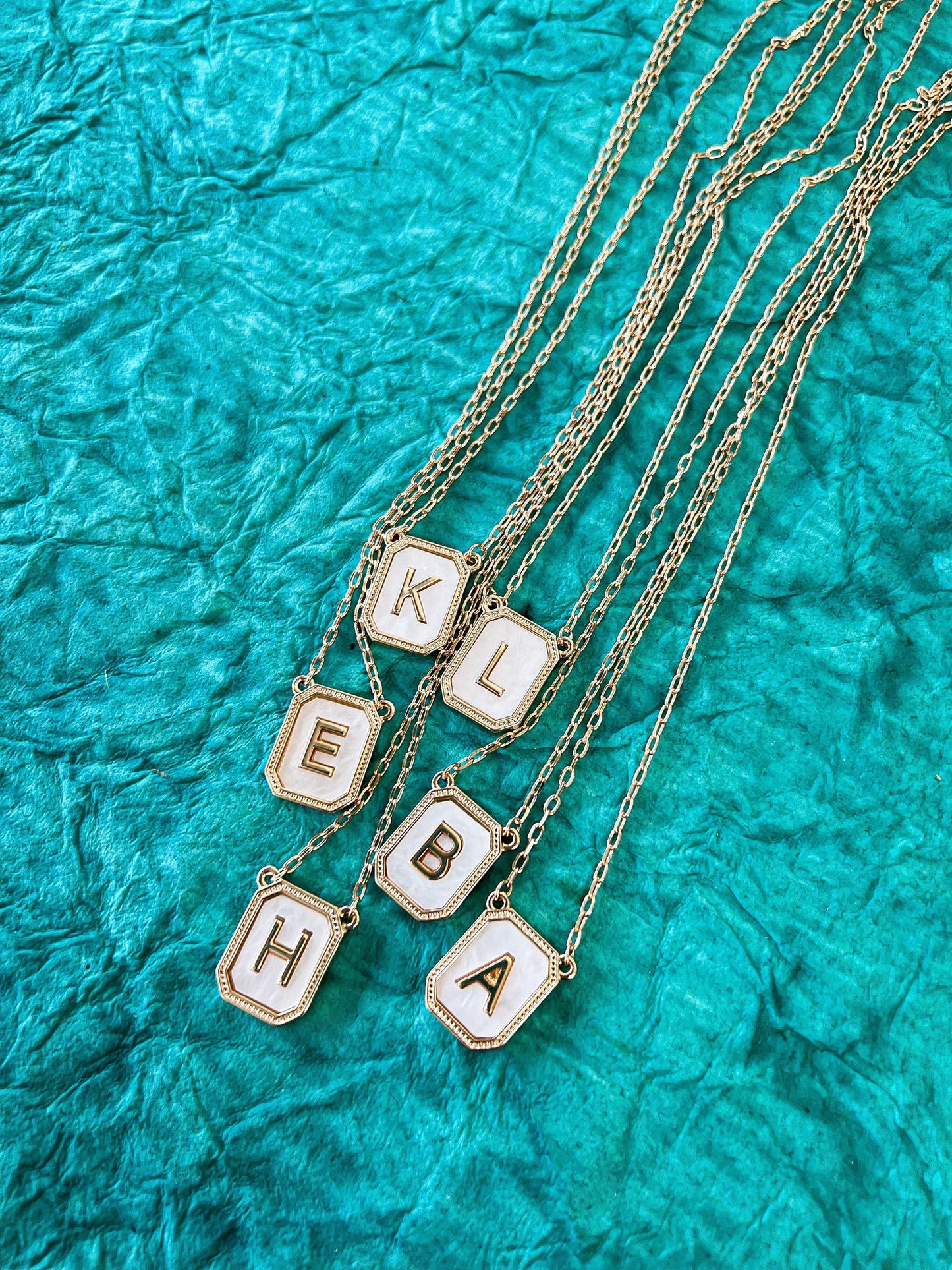 White Pearl Initial Necklaces