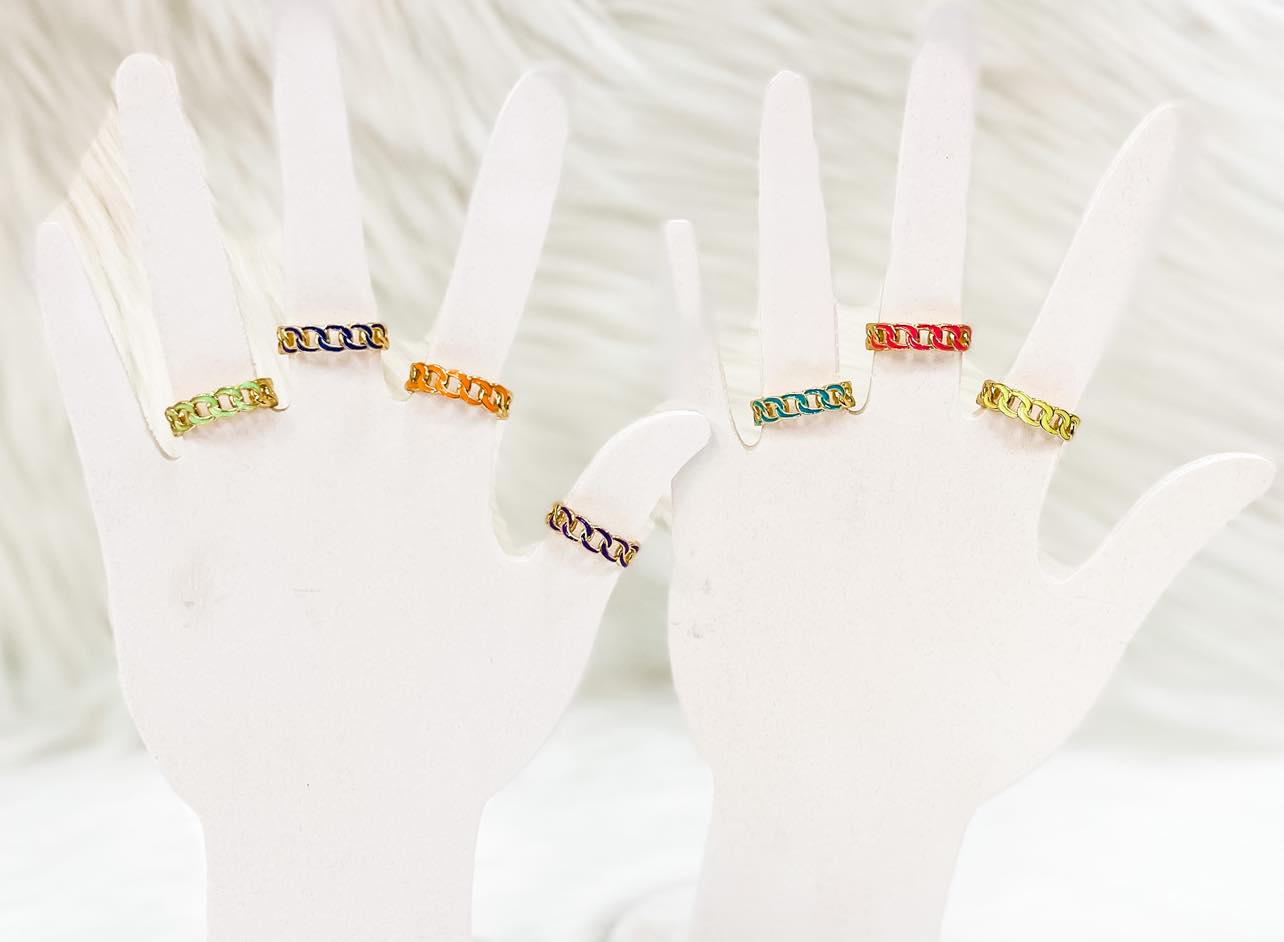 Colorful Chain Ring- (7 COLORS!!)