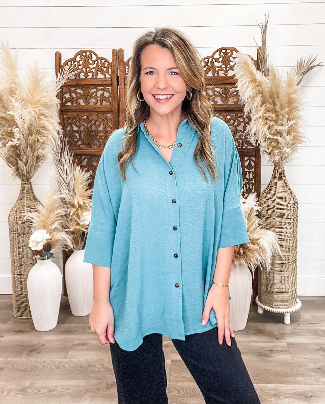 Never Late Top-TEAL