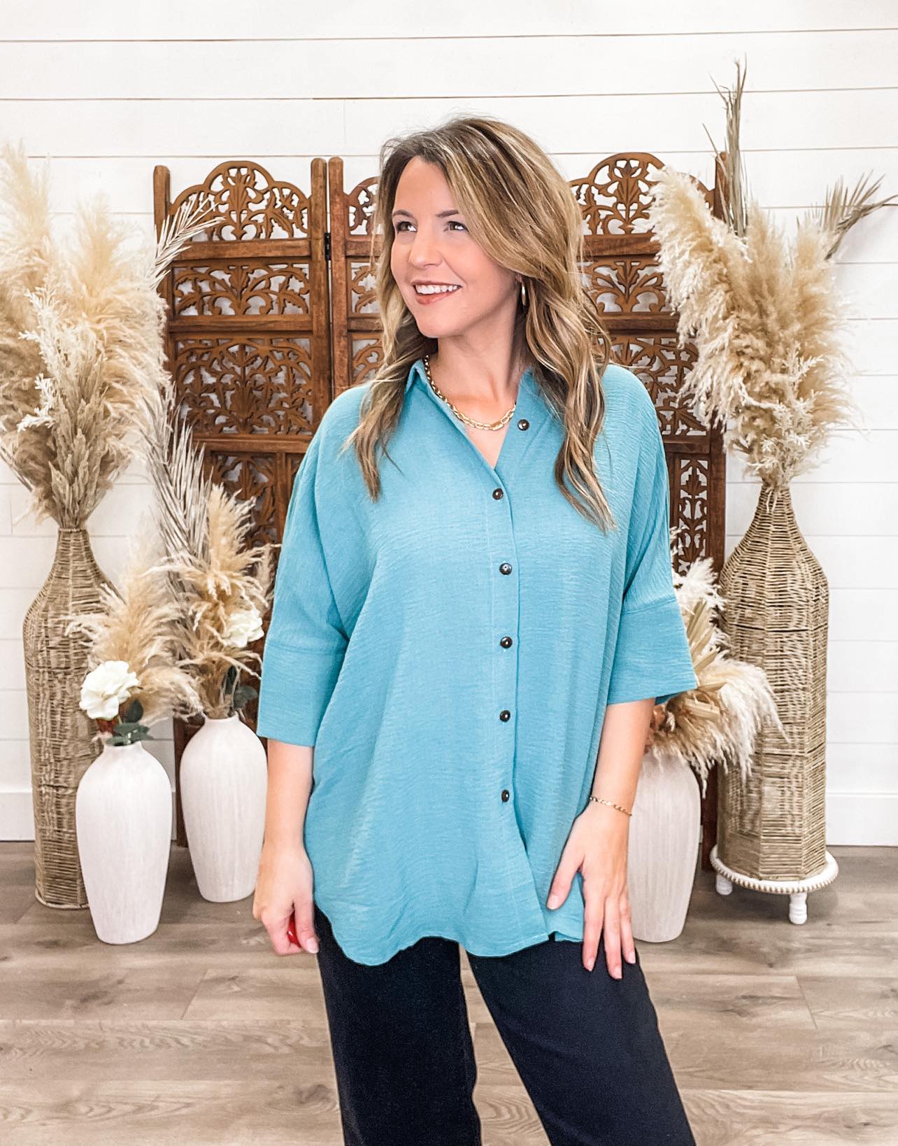 Never Late Top-TEAL