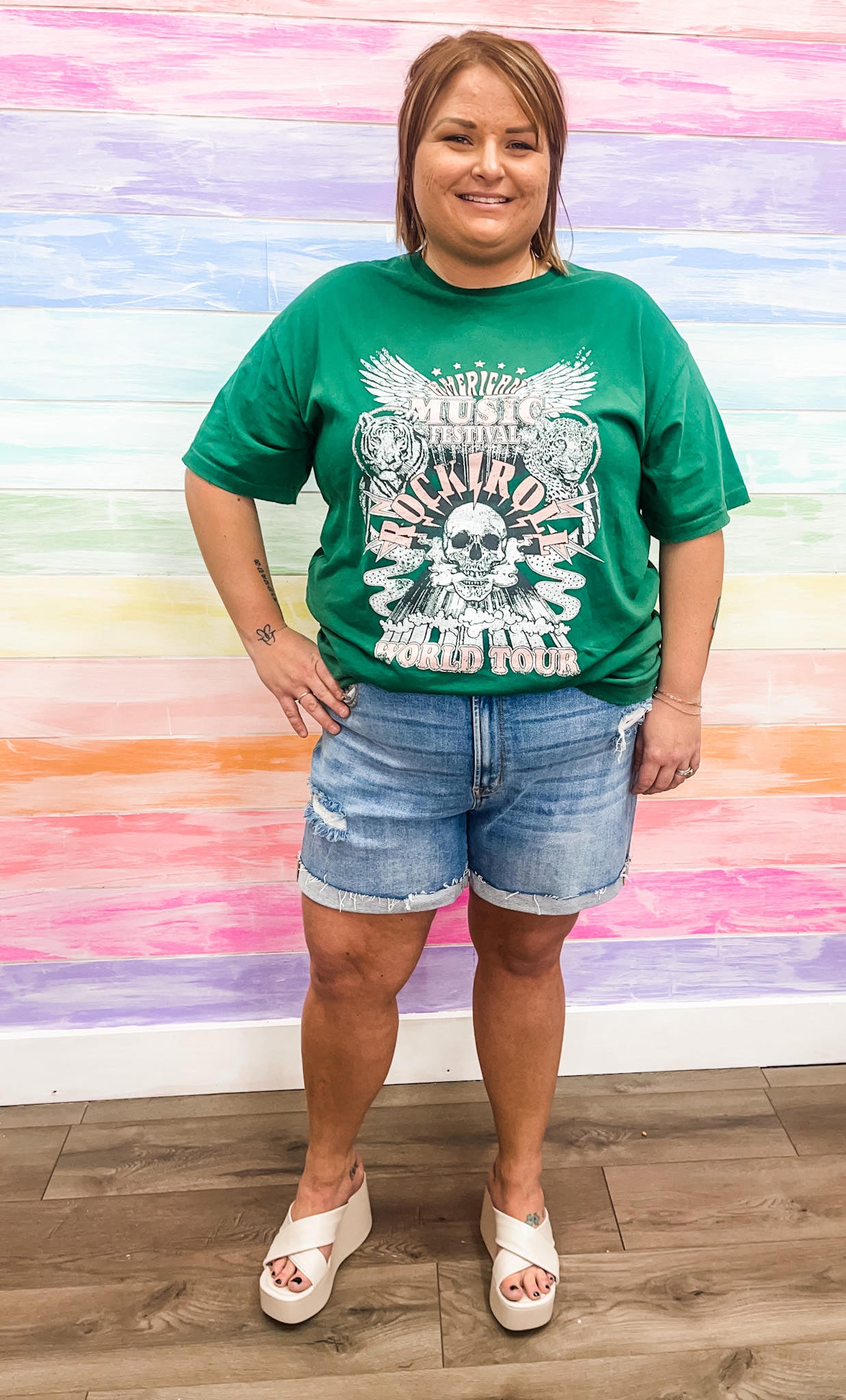 Violet PLUS Denim Shorts - LIGHT