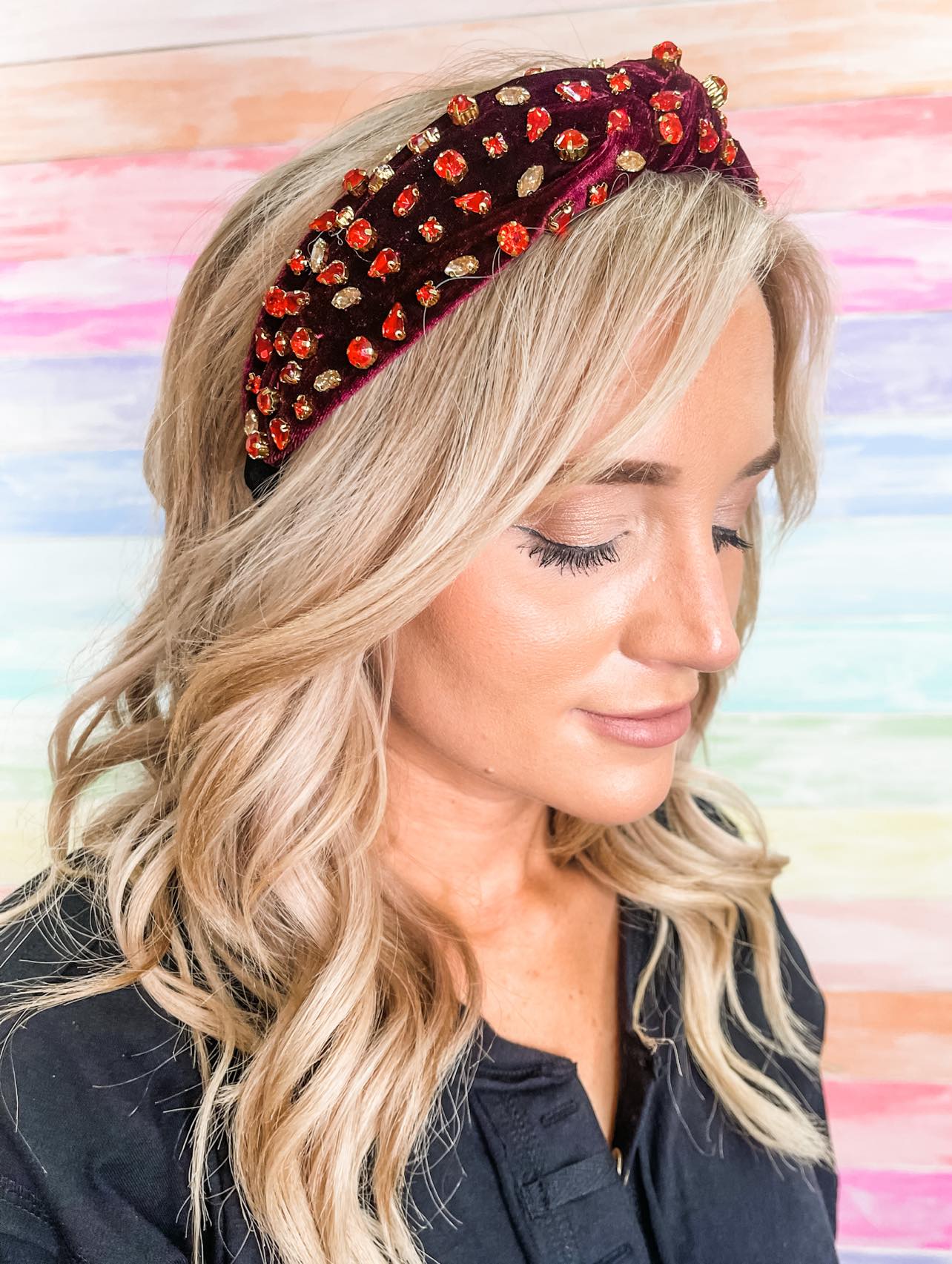 Velvet Knot Headband / Red Wine