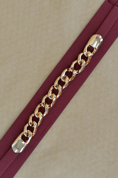 Maroon Elastic + Chain Belt