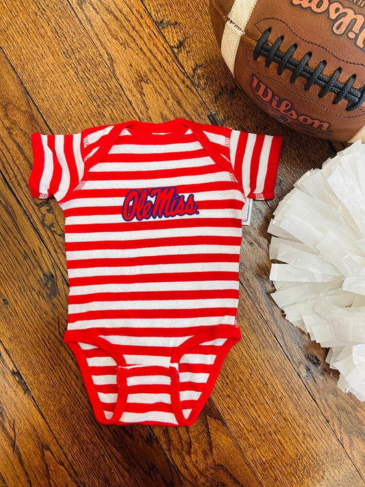 Ole Miss Striped Onesie